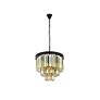Sydney 9 Lt Matte Black Chandelier Golden Teak