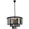 Sydney 9 Lt Matte Black Chandelier Silver Shade (Grey)