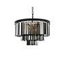 4_Sydney 9 Lt Matte Black Chandelier Silver Shade (Grey) more views