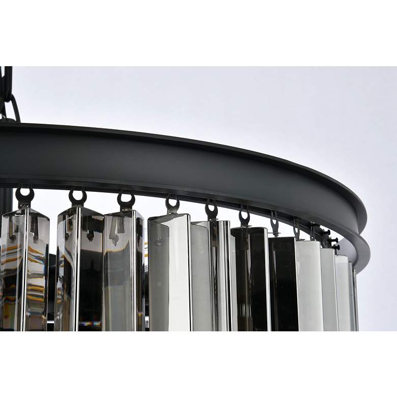 Image 7 Sydney 9 Lt Matte Black Chandelier Silver Shade (Grey) more views
