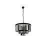 Sydney 9 Lt Matte Black Chandelier Silver Shade (Grey)