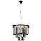 Sydney 9 Lt Matte Black Chandelier Silver Shade (Grey)
