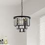 1_Sydney 9 Lt Matte Black Chandelier Silver Shade (Grey)