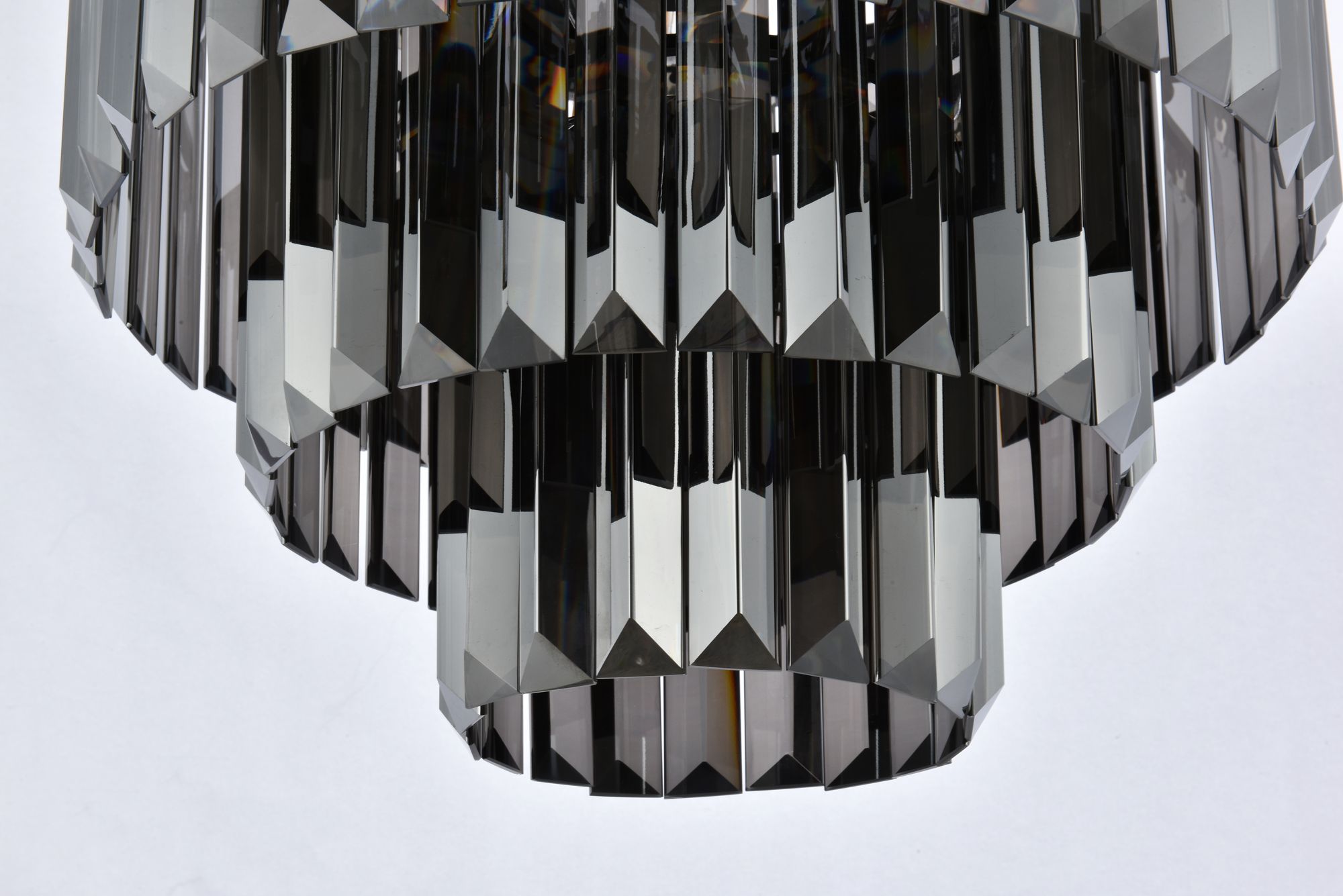 Image 5 Sydney 9 Lt Matte Black Chandelier Silver Shade (Grey) more views