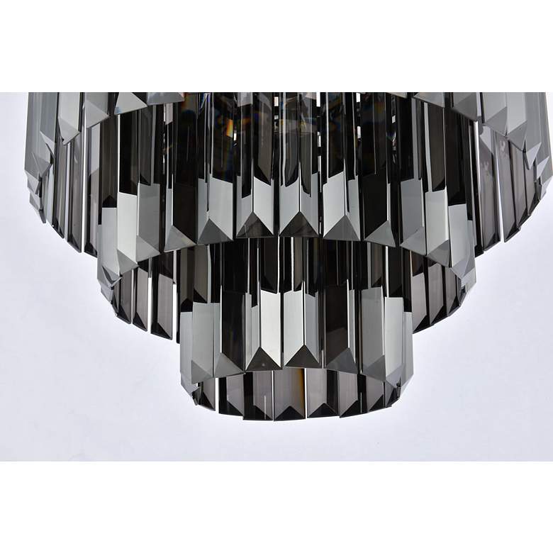 Image 5 Sydney 9 Lt Matte Black Chandelier Silver Shade (Grey) more views