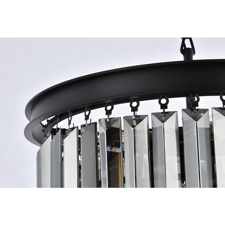 Image 7 Sydney 9 Lt Matte Black Chandelier Silver Shade (Grey) more views