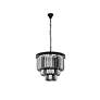 Sydney 9 Lt Matte Black Chandelier Silver Shade (Grey)