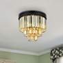 1_Sydney 9 Lt Matte Black Flush Mount Golden Teak