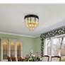 3_Sydney 9 Lt Matte Black Flush Mount Golden Teak more views