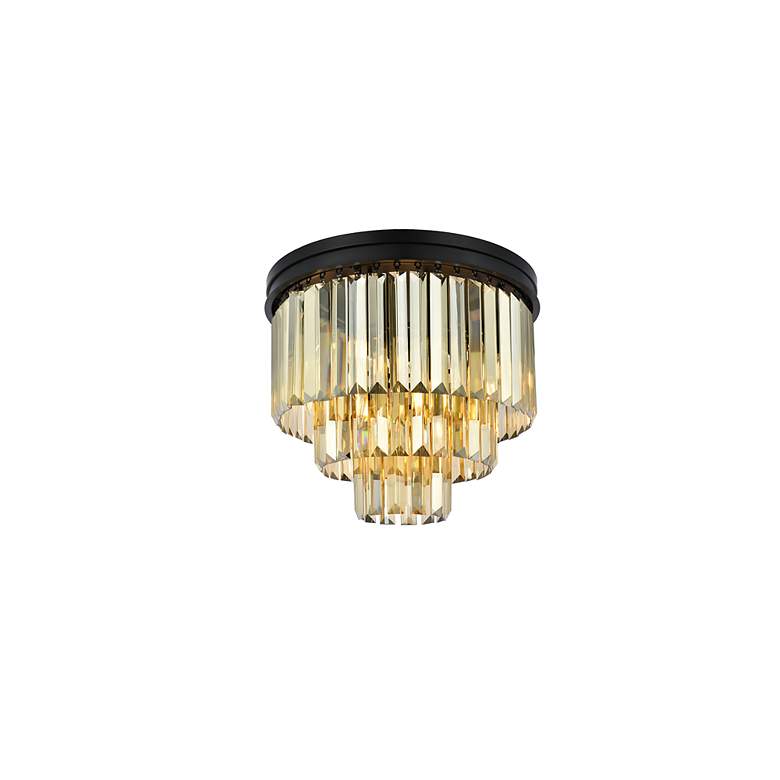 Image 4 Sydney 9 Lt Matte Black Flush Mount Golden Teak more views