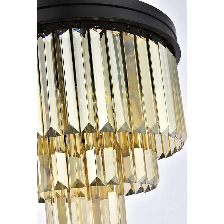 Image 7 Sydney 9 Lt Matte Black Flush Mount Golden Teak more views