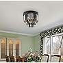 3_Sydney 9 Lt Matte Black Flush Mount Silver Shade (Grey) more views