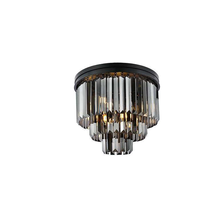 Image 4 Sydney 9 Lt Matte Black Flush Mount Silver Shade (Grey) more views