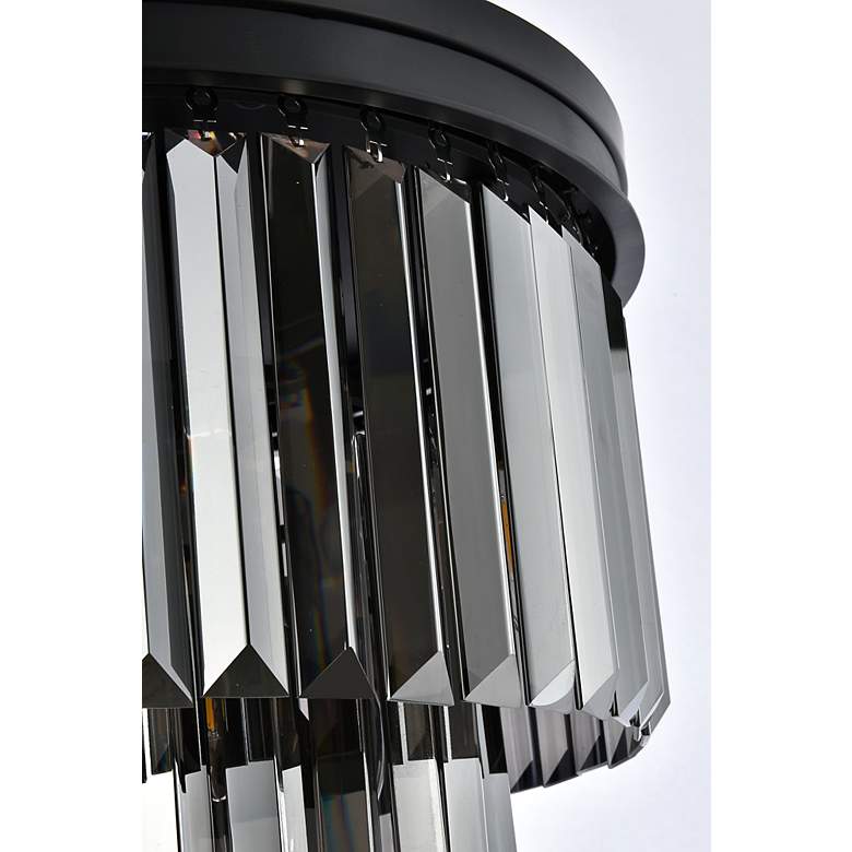 Image 7 Sydney 9 Lt Matte Black Flush Mount Silver Shade (Grey) more views