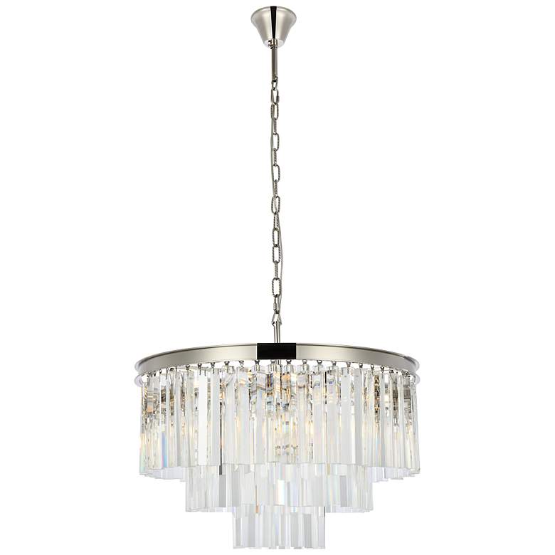 Image 2 Sydney 9 Lt Polished Nickel Chandelier Clear