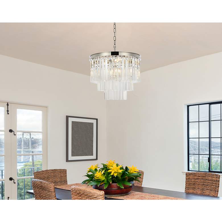 Image 3 Sydney 9 Lt Polished Nickel Chandelier Clear more views
