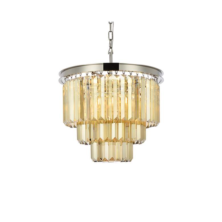 Image 4 Sydney 9 Lt Polished Nickel Chandelier Golden Teak more views