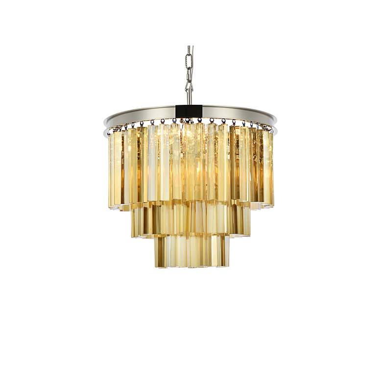 Image 4 Sydney 9 Lt Polished Nickel Chandelier Golden Teak more views