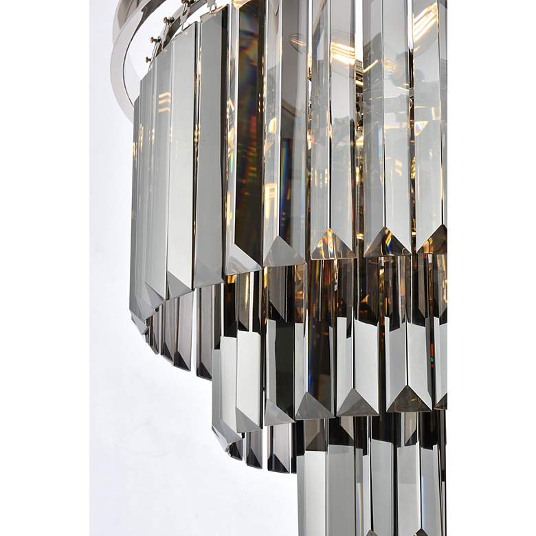 Image 5 Sydney 9 Lt Polished Nickel Chandelier Silver Shade (Grey) more views