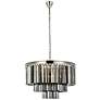 2_Sydney 9 Lt Polished Nickel Chandelier Silver Shade (Grey)