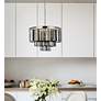 3_Sydney 9 Lt Polished Nickel Chandelier Silver Shade (Grey) more views