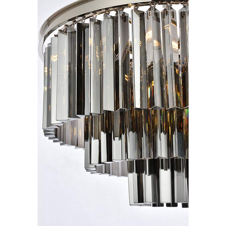 Image 5 Sydney 9 Lt Polished Nickel Chandelier Silver Shade (Grey) more views
