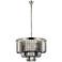 Sydney 9 Lt Polished Nickel Chandelier Silver Shade (Grey)