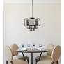 3_Sydney 9 Lt Polished Nickel Chandelier Silver Shade (Grey) more views
