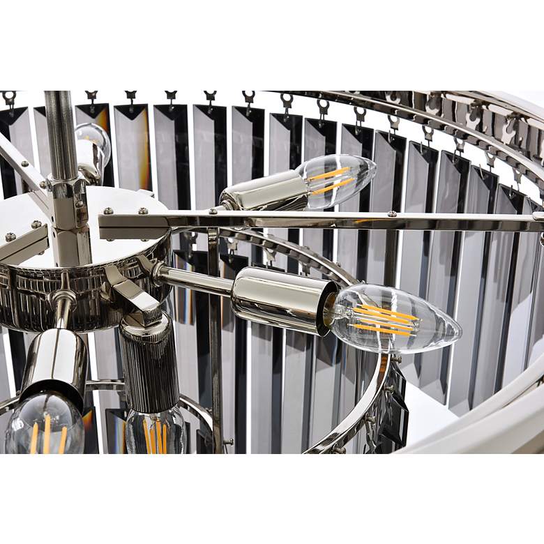 Image 6 Sydney 9 Lt Polished Nickel Chandelier Silver Shade (Grey) more views