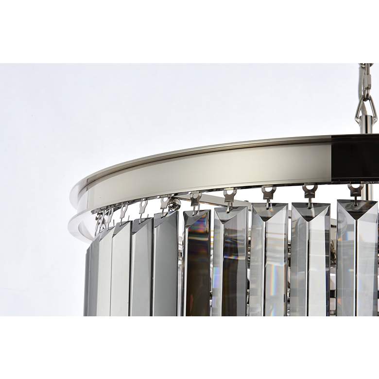 Image 7 Sydney 9 Lt Polished Nickel Chandelier Silver Shade (Grey) more views
