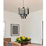 3_Sydney 9 Lt Polished Nickel Chandelier Silver Shade (Grey) more views