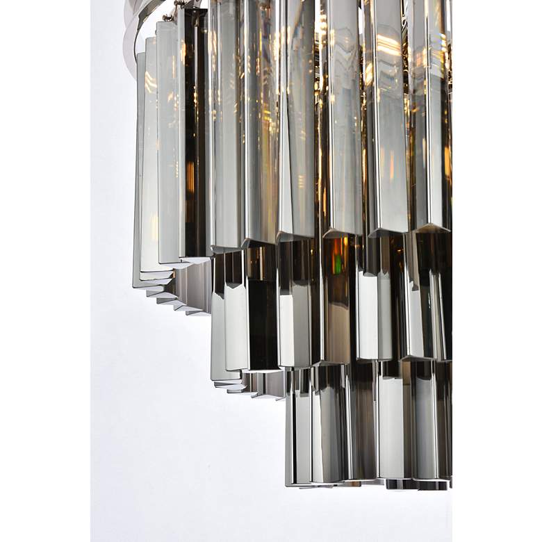 Image 5 Sydney 9 Lt Polished Nickel Chandelier Silver Shade (Grey) more views