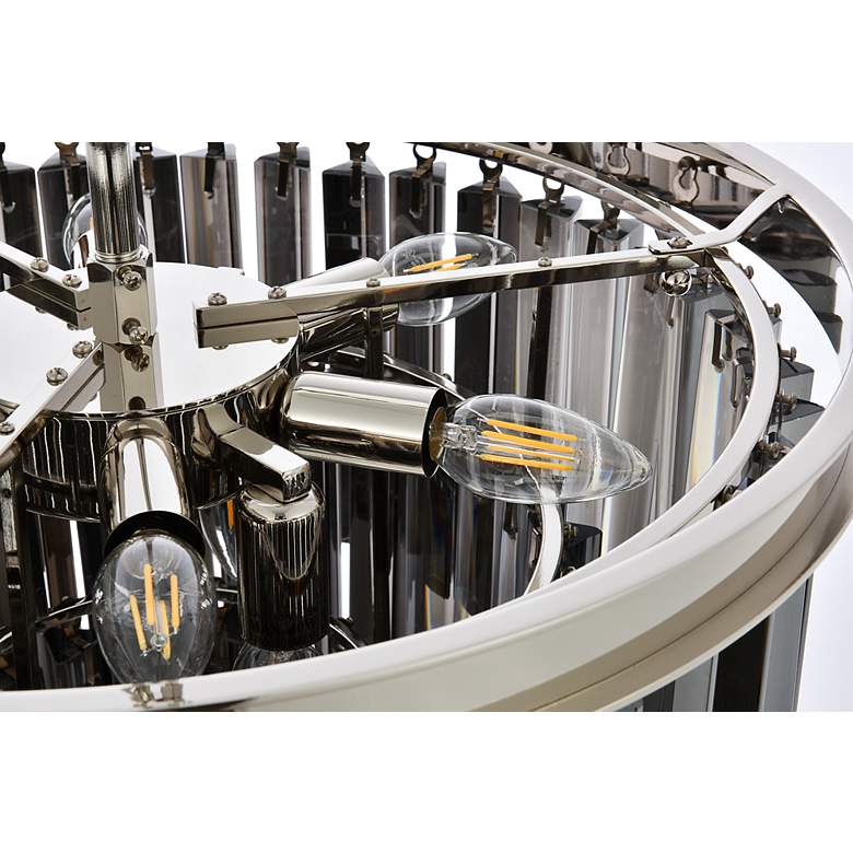 Image 6 Sydney 9 Lt Polished Nickel Chandelier Silver Shade (Grey) more views
