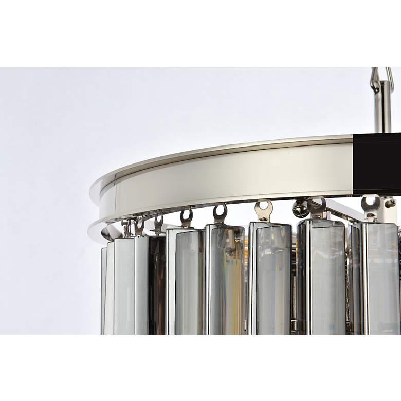Image 7 Sydney 9 Lt Polished Nickel Chandelier Silver Shade (Grey) more views
