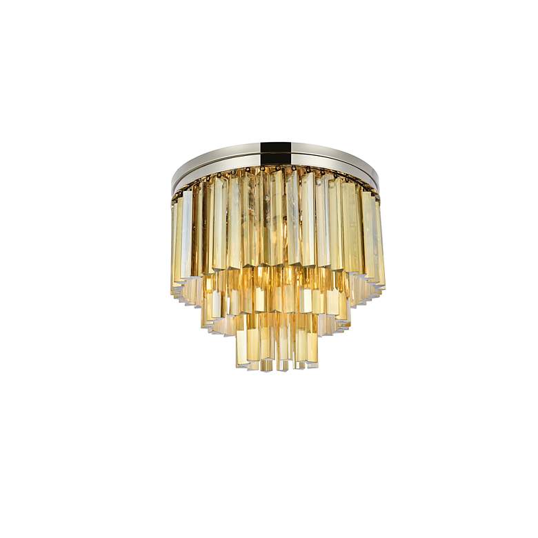 Image 4 Sydney 9 Lt Polished Nickel Flush Mount Golden Teak more views
