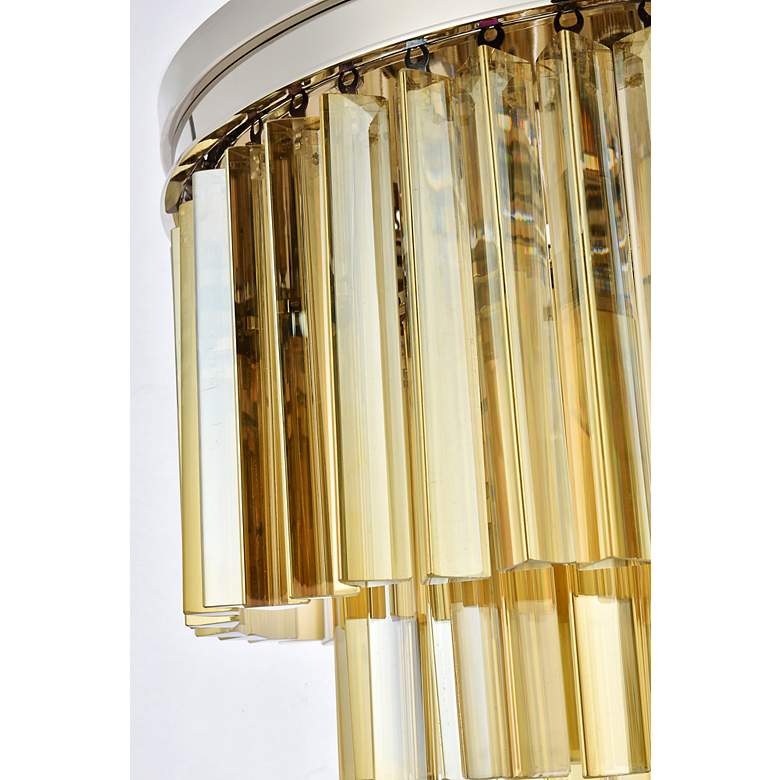 Image 6 Sydney 9 Lt Polished Nickel Flush Mount Golden Teak more views