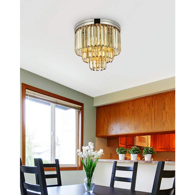 Image 3 Sydney 9 Lt Polished Nickel Flush Mount Golden Teak more views