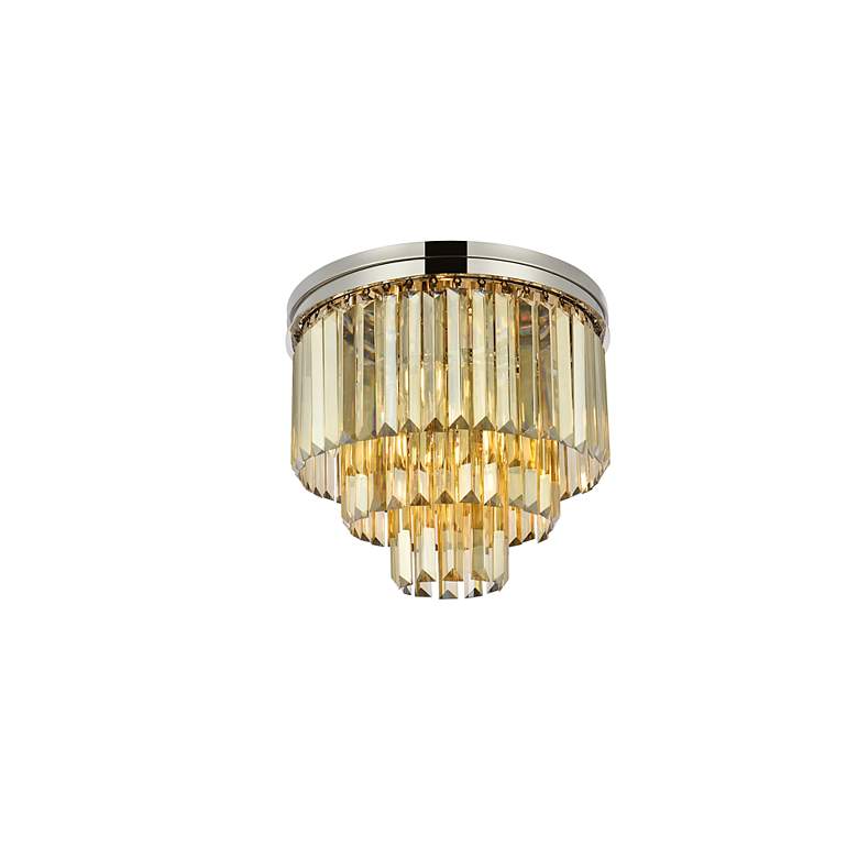 Image 4 Sydney 9 Lt Polished Nickel Flush Mount Golden Teak more views