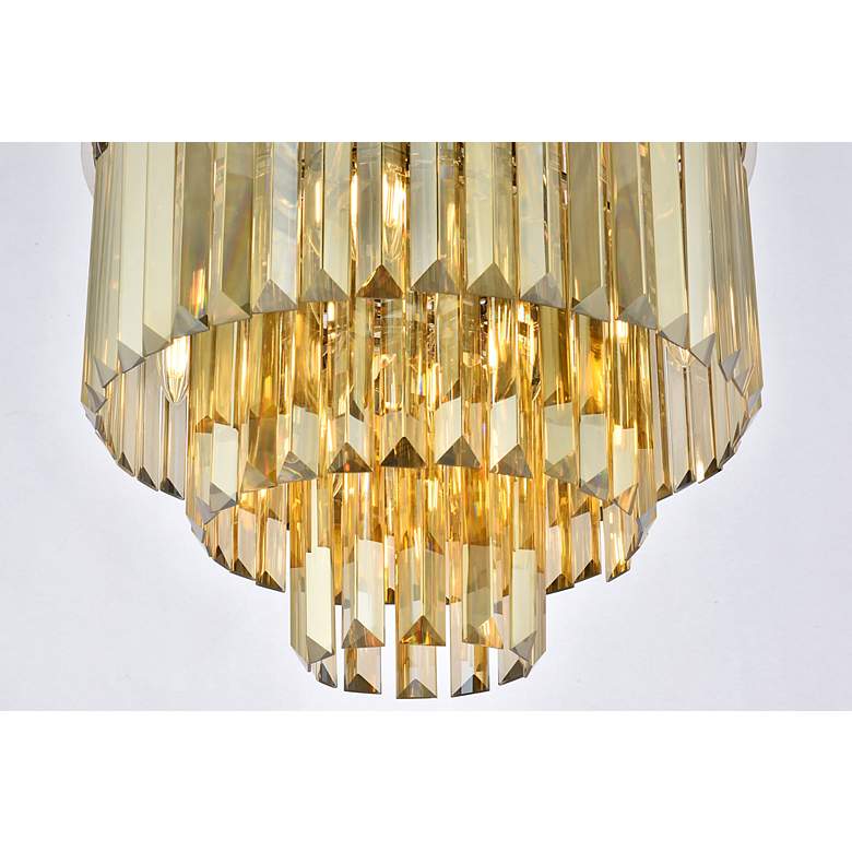Image 5 Sydney 9 Lt Polished Nickel Flush Mount Golden Teak more views