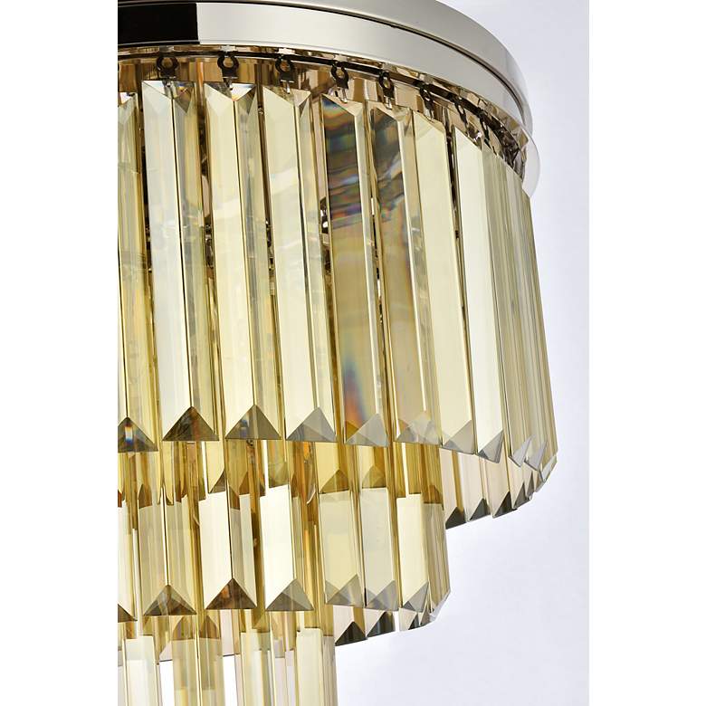 Image 7 Sydney 9 Lt Polished Nickel Flush Mount Golden Teak more views