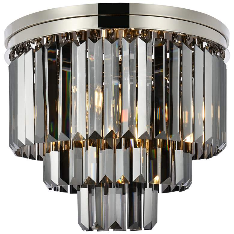 Image 1 Sydney 9 Lt Polished Nickel Flush Mount Silver Shade (Grey)