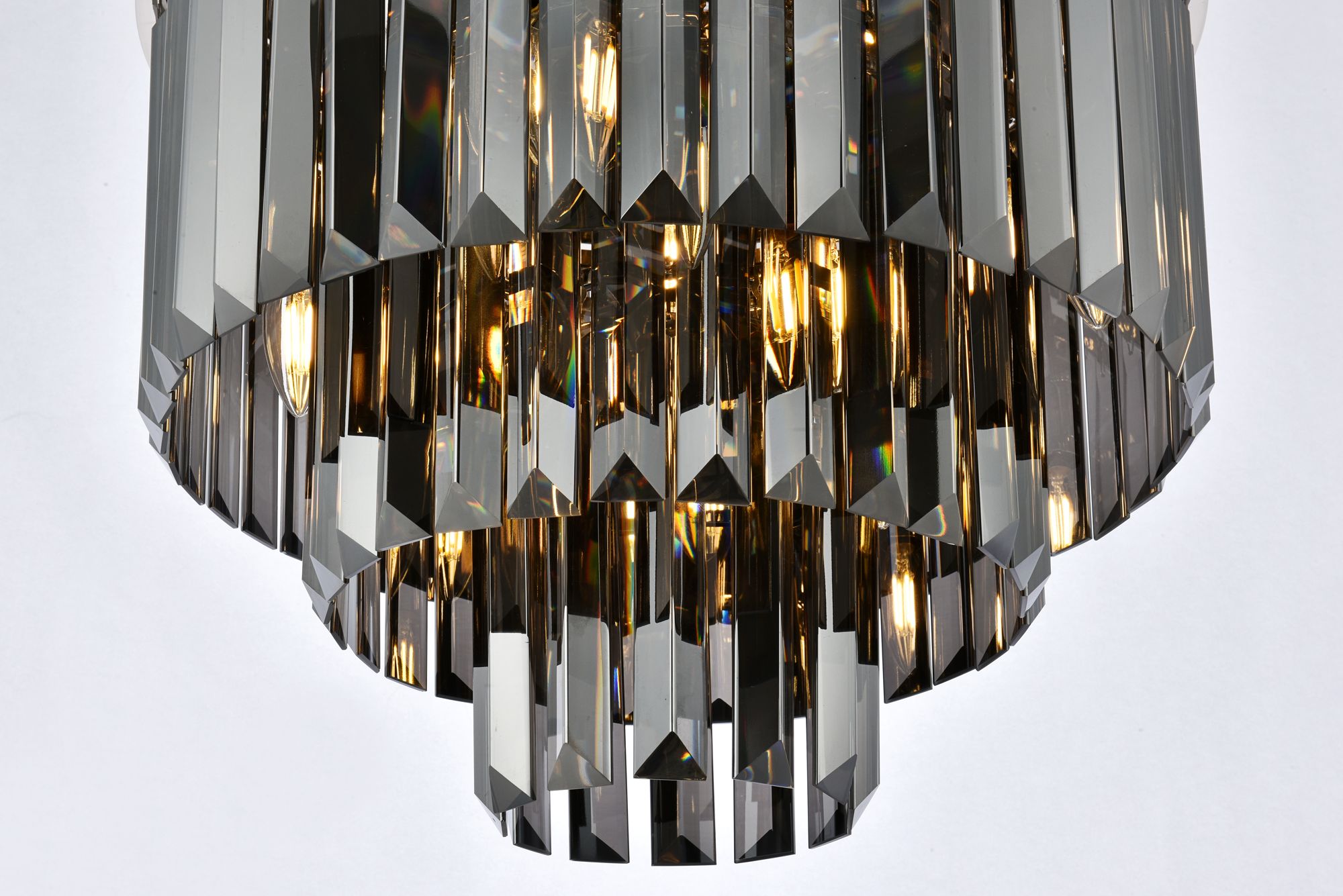 Sydney 9 Lt Polished Nickel Flush Mount Silver Shade (Grey)