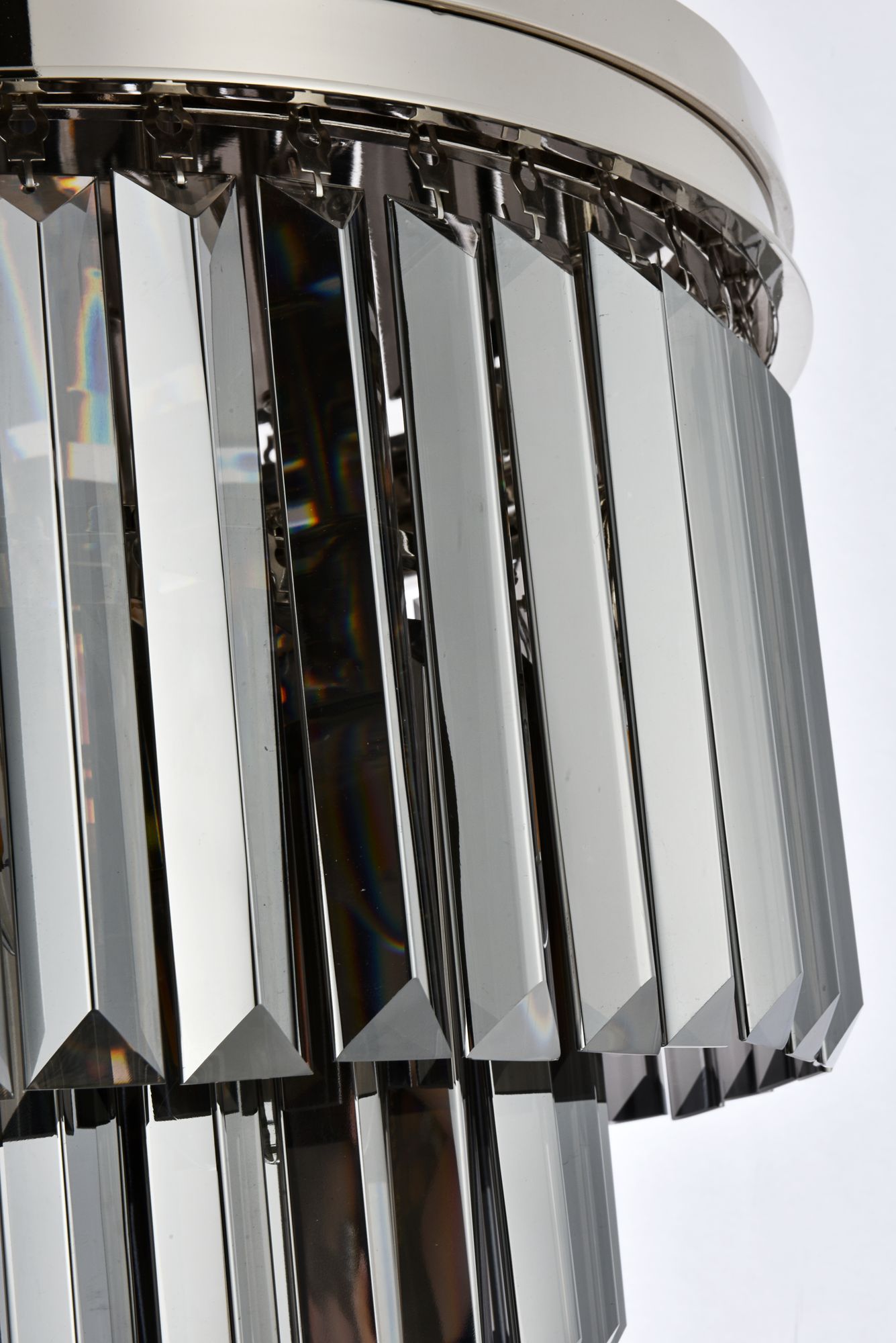 Sydney 9 Lt Polished Nickel Flush Mount Silver Shade (Grey)