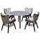 Sydney and Fanny 5 Piece Outdoor Dining Set in Eucalyptus with Rope