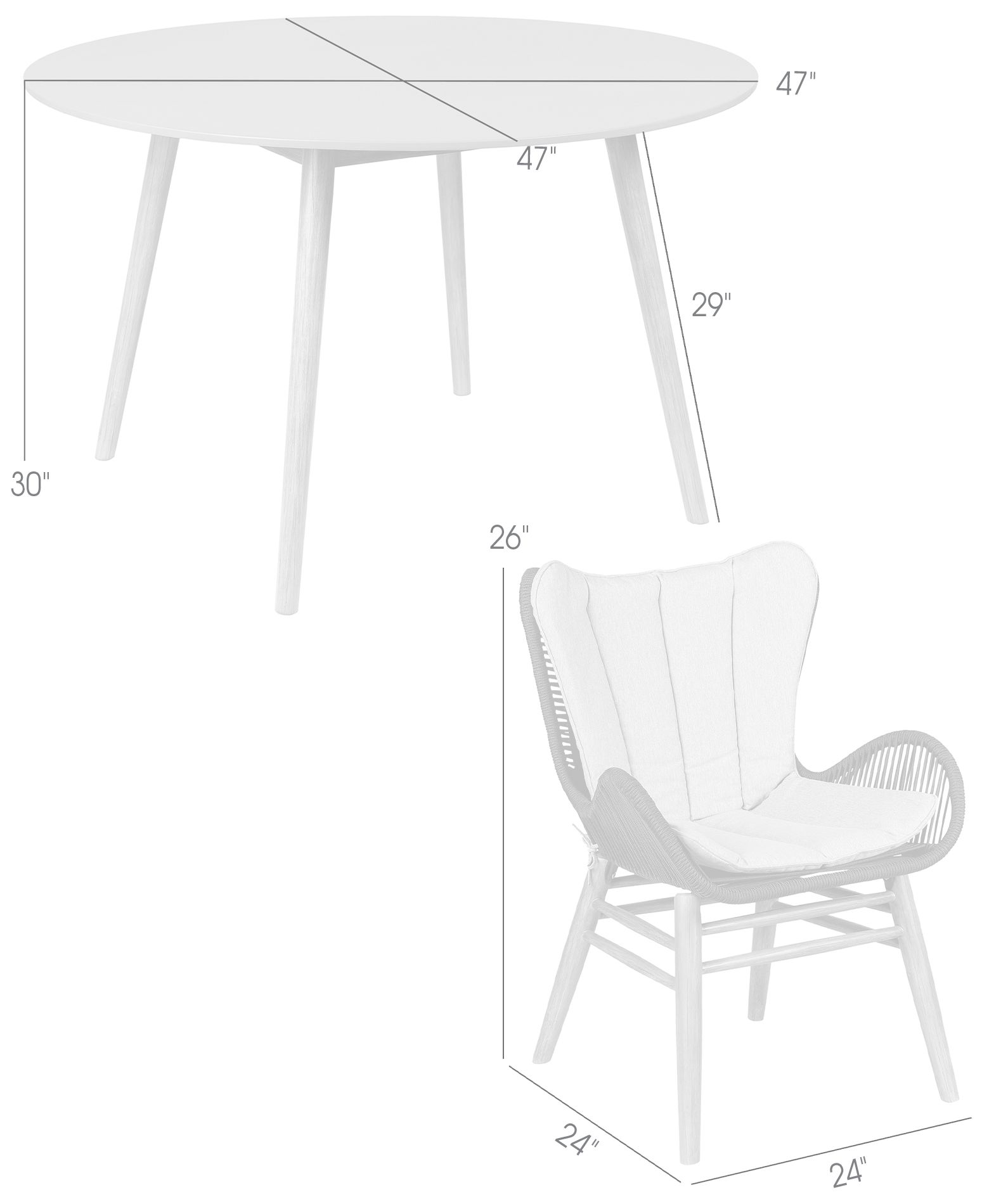 Sydney and Fanny 5 Piece Outdoor Dining Set in Eucalyptus with Rope