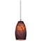 Sydney Collection Brushed Steel - Brown Stone Mini Pendant