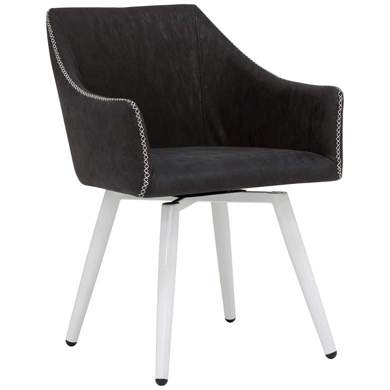 Image 3 Sydney Dark Gray Faux Leather Swivel Office Chair