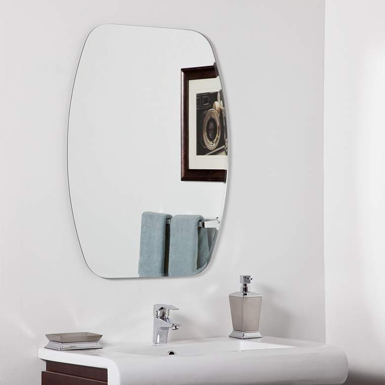 Image 1 Sydney Frameless 23 1/2" x 31 1/2" Oval Vanity Wall Mirror