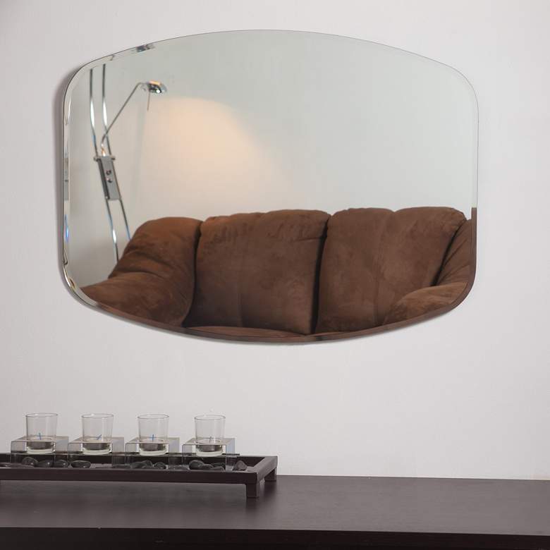Image 2 Sydney Frameless 23 1/2" x 31 1/2" Oval Vanity Wall Mirror more views