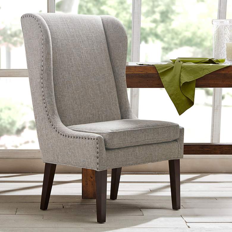 Image 1 Sydney Gray Fabric Wingback Dining Chair